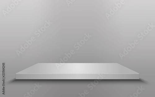 Square podium isolated