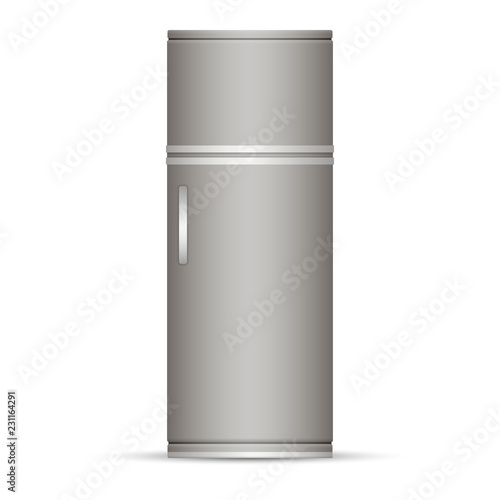 Modern silver refrigerator