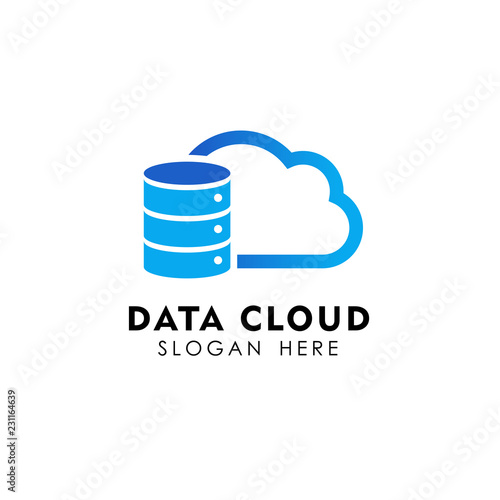 data cloud logo design template. server cloud logo design