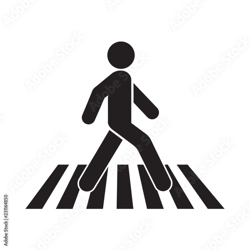 Obraz na plátne human walk crosswalk icon