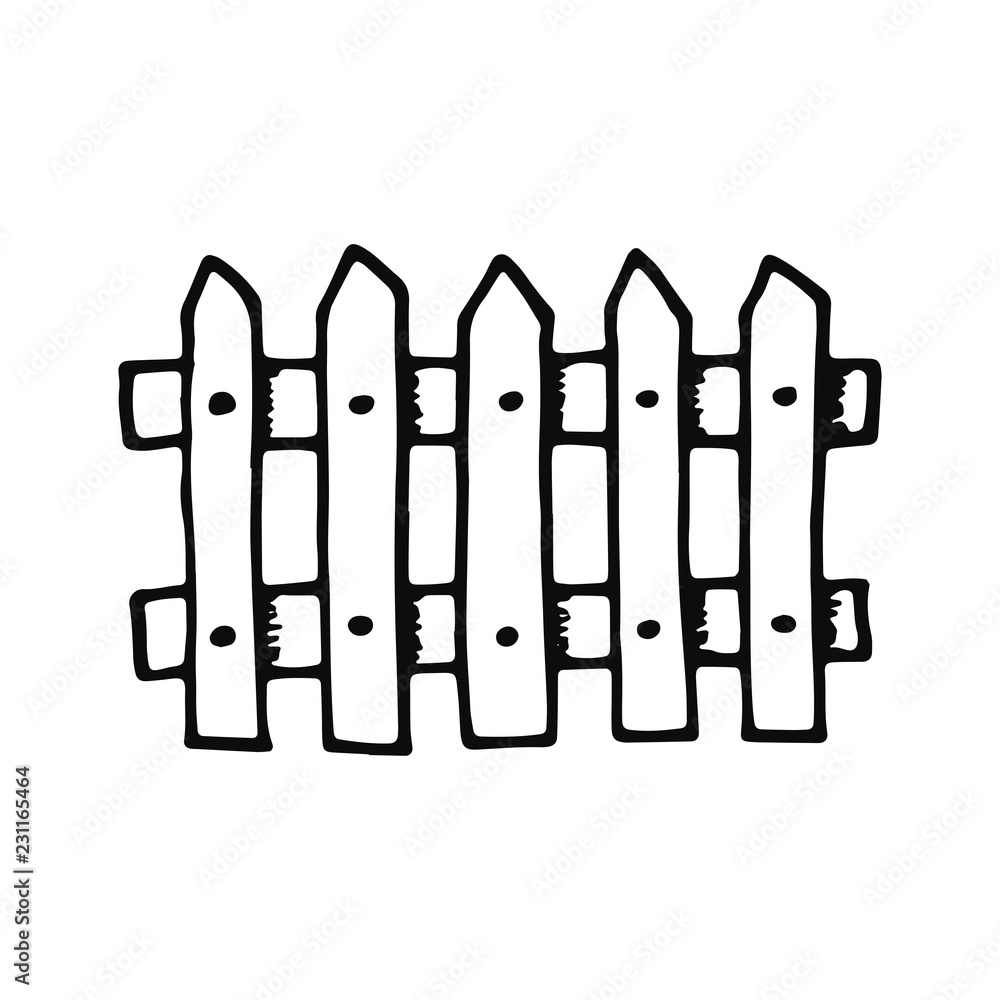 fence icon. Isolated sketch for infographic object on light background. fence icon. Isolated sketch for infographic object on light background.