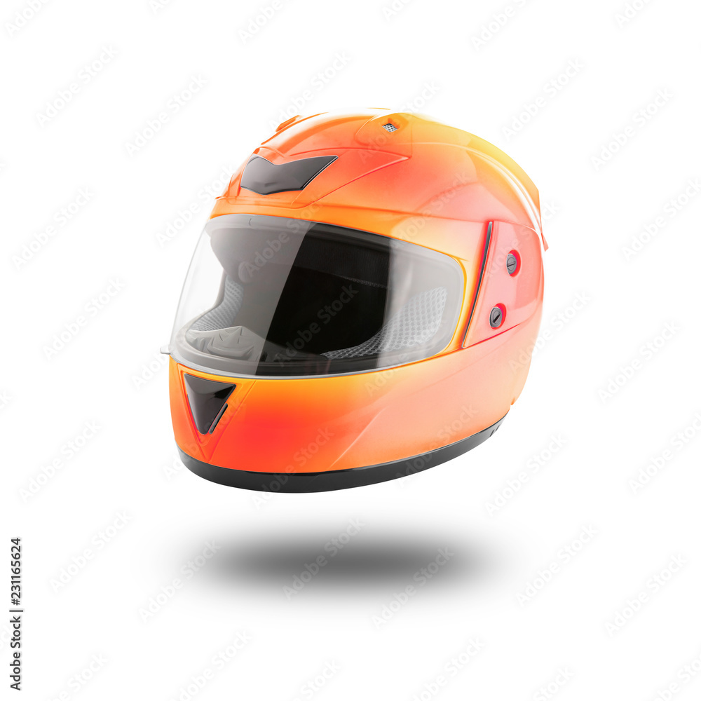 Motorcycle helmet over isolate on white with clipping path. Motorcycle helmet over isolate on white with clipping path.