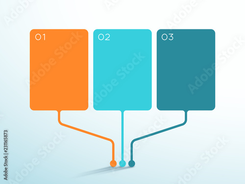 3 Point Vector Text Box Diagram 3d Infographic Template