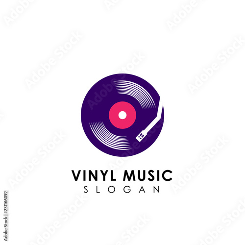vinyl disc vector icon design. vinyl music logo design template