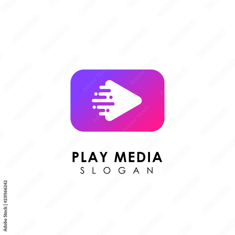 fast play media logo design template. play icon symbol design fast play media logo design template. play icon symbol design