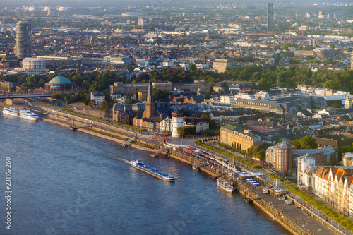 Aerial panorama of Dusseldorf