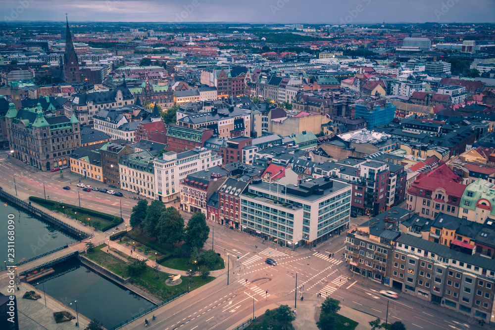 Aerial panorama of Malmo