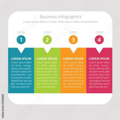 Vector Infographic circle label, template design. Business concept, Infograph with number 4 options, step or processes. Infographic element for layout process diagram, parts, chart, graphic
