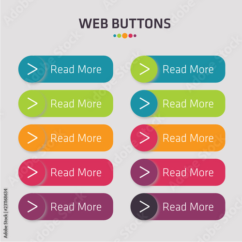 buttons for web vector, read more