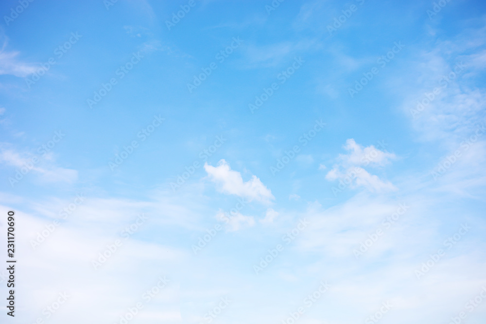 Blue sky background and white clouds soft focus, and copy space Blue sky background and white clouds soft focus, and copy space