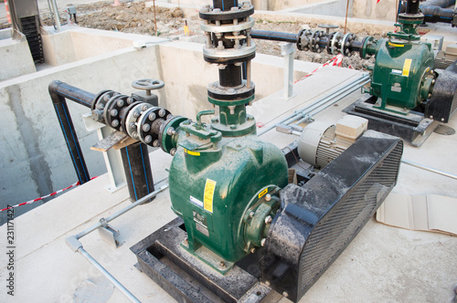Water pump in the construction site.