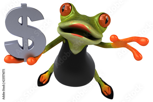 Fototapeta Naklejka Na Ścianę i Meble -  Fun frog - 3D Illustration