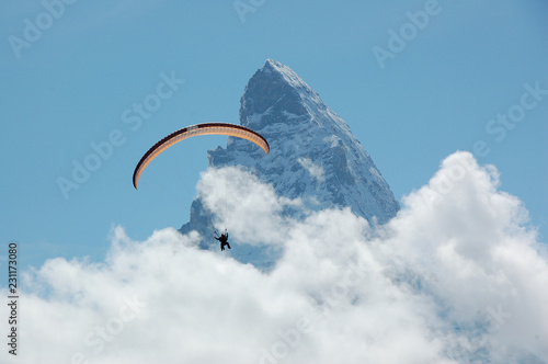 Paraglider, Matterhorn, Zermatt, Switzerland