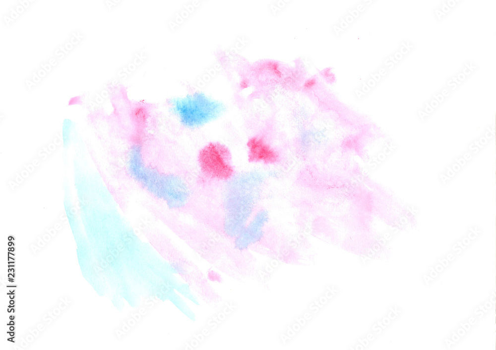 Abstract watercolor blue and lilac painting background