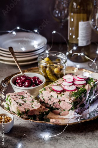 Canvas Print Christmas Ham Hock Terrine