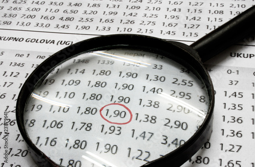 Foto A sport betting list with focus on winning bet