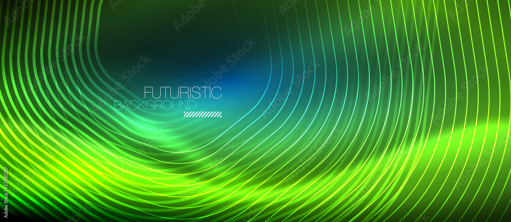 Neon glowing lines, magic energy space light concept, abstract background wallpaper design Neon glowing lines, magic energy space light concept, abstract background wallpaper design