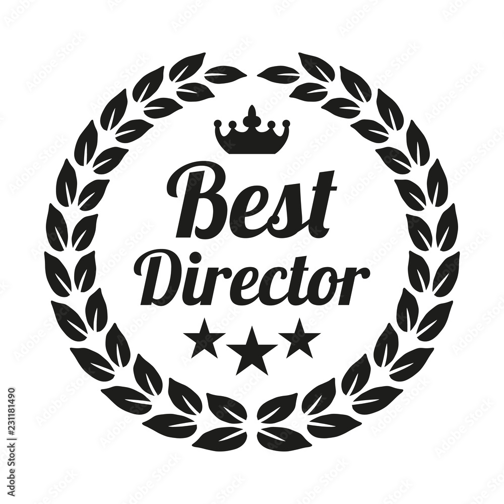 Best director laurel wreath on white background. Best director laurel wreath on white background.