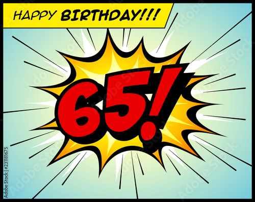 Happy Birthday postcard, in a vintage style comic book bubble sound effect - Vector EPS10.