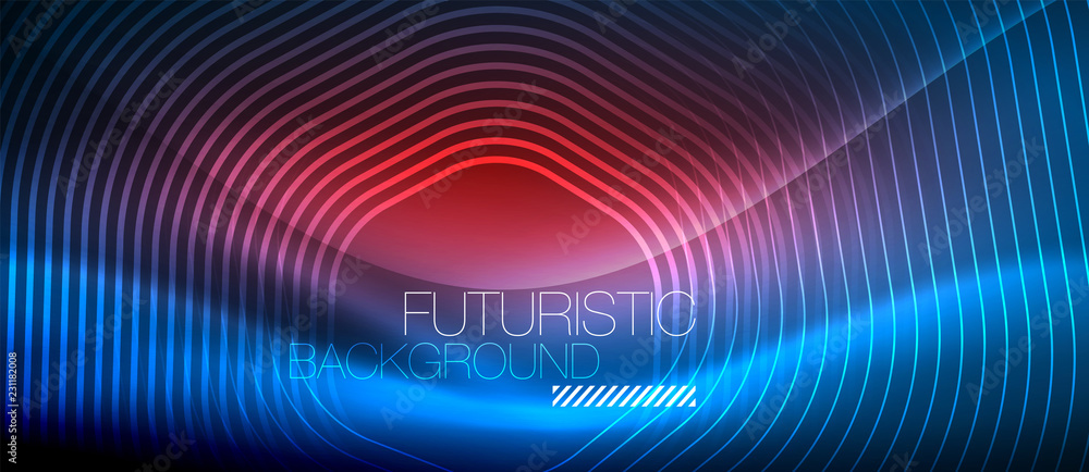 Neon blue glowing lines, magic energy space light concept, abstract background wallpaper design Neon blue glowing lines, magic energy space light concept, abstract background wallpaper design
