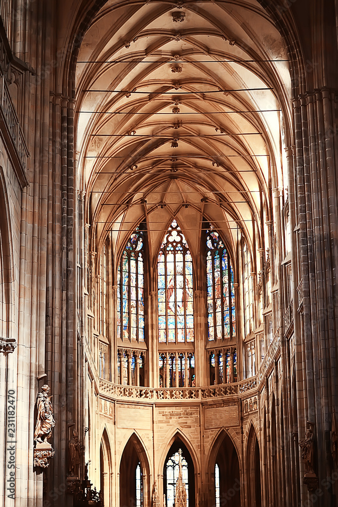 interior of the Catholic Cathedral in Prague / cathedral in the czech republic, inside the church, the Catholic interior interior of the Catholic Cathedral in Prague / cathedral in the czech republic, inside the church, the Catholic interior