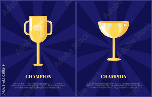 Champion Gold Award on Radiant Background Poster