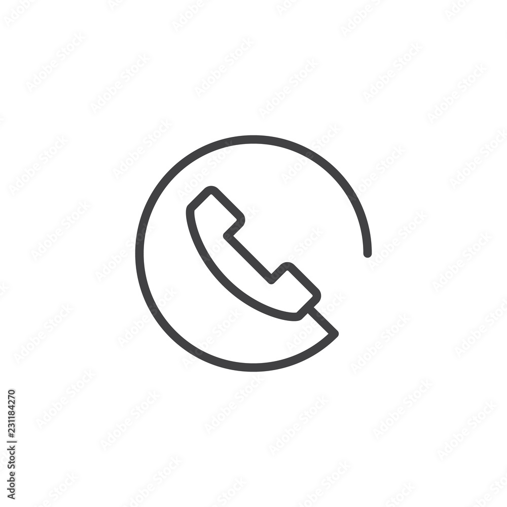 Wire telephone outline icon. linear style sign for mobile concept and web design. Handset phone simple line vector icon. Symbol, logo illustration. Pixel perfect vector graphics Wire telephone outline icon. linear style sign for mobile concept and web design. Handset phone simple line vector icon. Symbol, logo illustration. Pixel perfect vector graphics