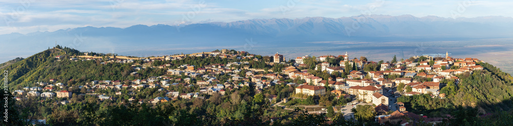 Panorama de Sighnaghi, Vallée d'Alazani, Géorgie