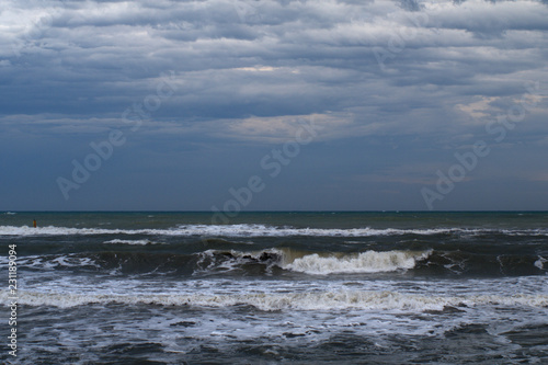 sea and sky cloudy horizon view panorama seascape nature storm weather 