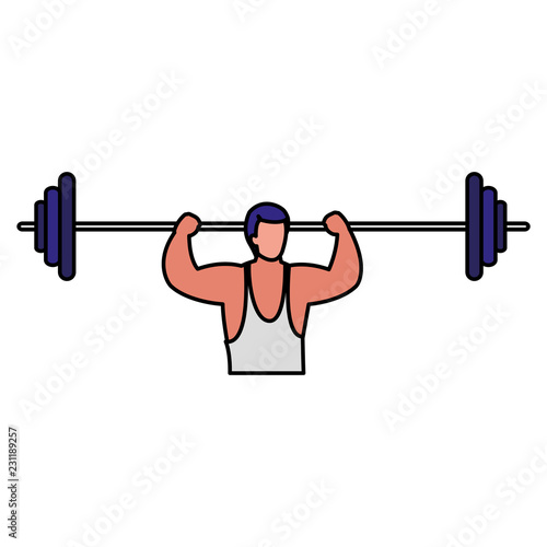 man lifting weights design