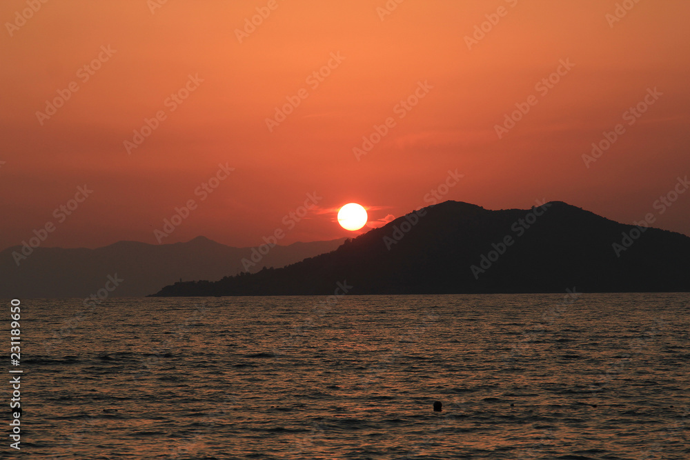 sunset on the Mediterranean Sea in Fethiye