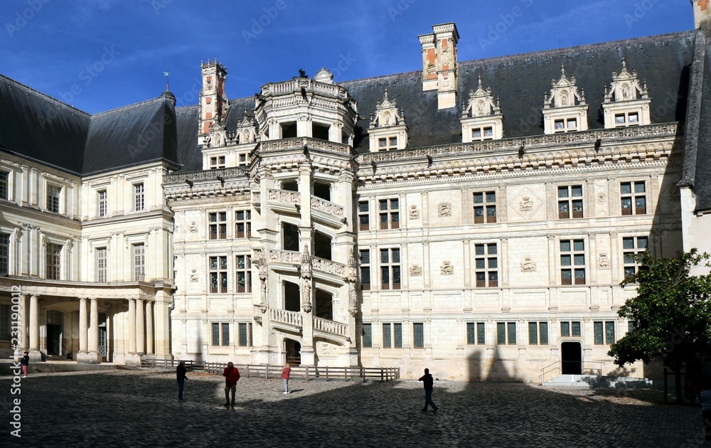 Royal Château de Blois, france, Loire Valley. French kings, Joan of Arc, Medieval fortress, Renaissance, Francis I wing, architecture, tower, 