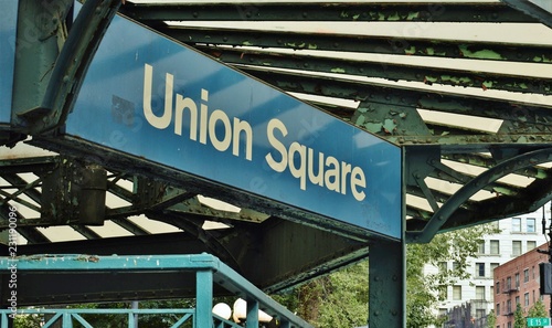 Union Square NYC Sign New York City Streets Manhattan Subway Station