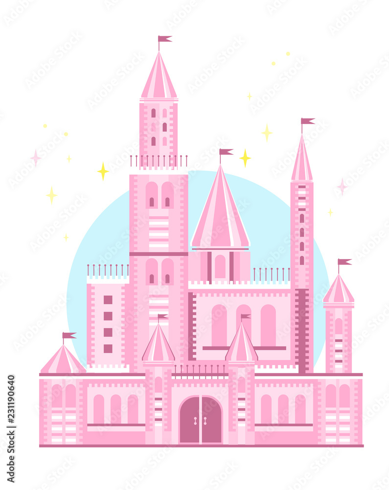 Cute Pink Castle vector