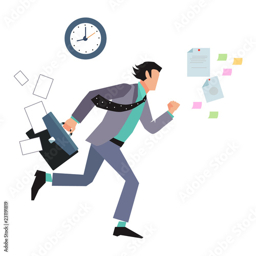 Businessman late for an appointment
