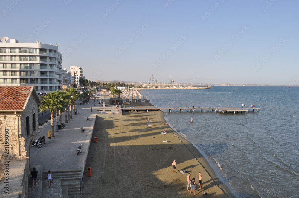The beautiful city centre area Larnaca in Cyprus