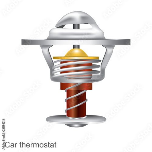 Car thermostat graphic Illustration 3D. Part of engine.