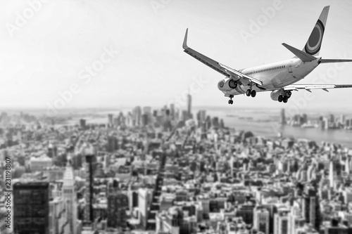 Airplane over New York City