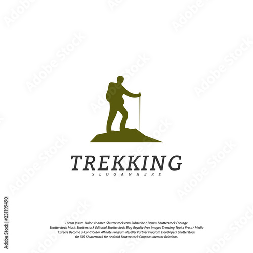 Climber vector logo template. Outdoor activity symbol logo