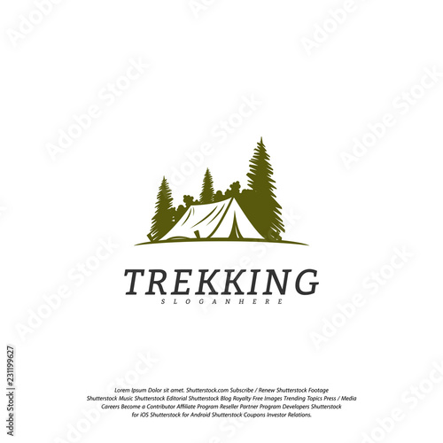 Camping vector logo template. Outdoor activity symbol logo