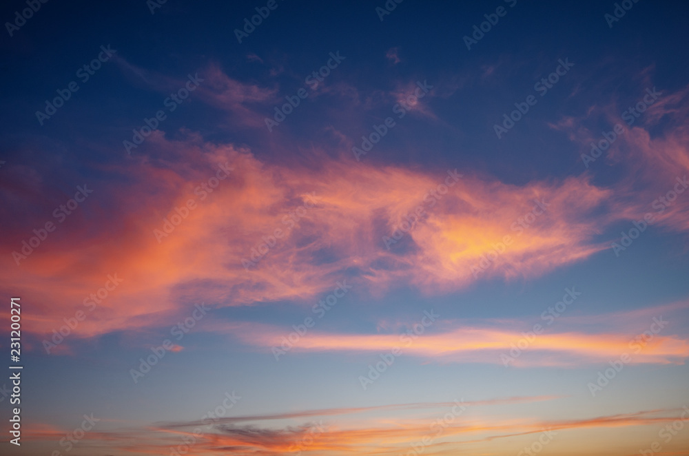 Fiery orange sunset sky. Beautiful sky. Fiery orange sunset sky. Beautiful sky.