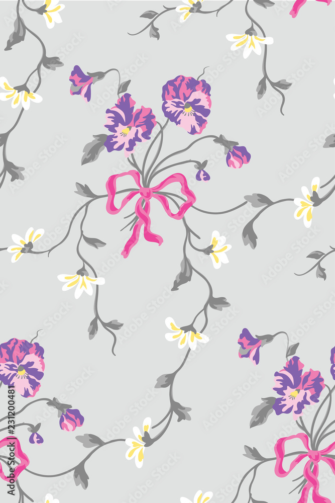 Seamless floral pattren with flower in vector.