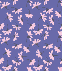 Acrylglasbilder Very-Peri-Muster Vektor Blumenmuster filigran botanisch  © Wolfworker