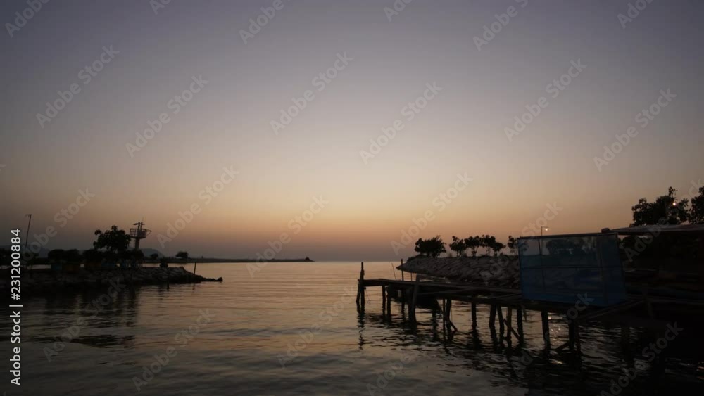 A time-lapse pier at sunset at Sattahip,Thailand. A time-lapse pier at sunset at Sattahip,Thailand.