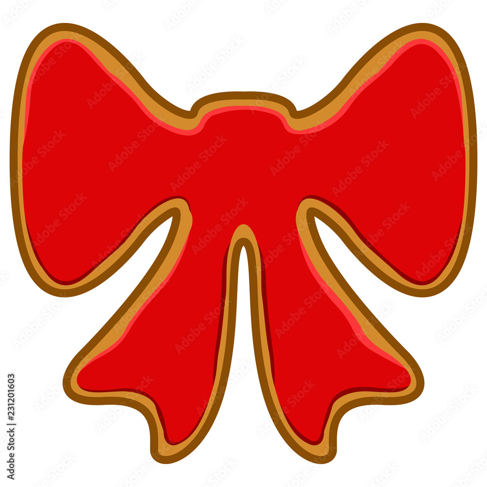 Christmas ribbon gingerbread cookie. Vector illustration design Christmas ribbon gingerbread cookie. Vector illustration design