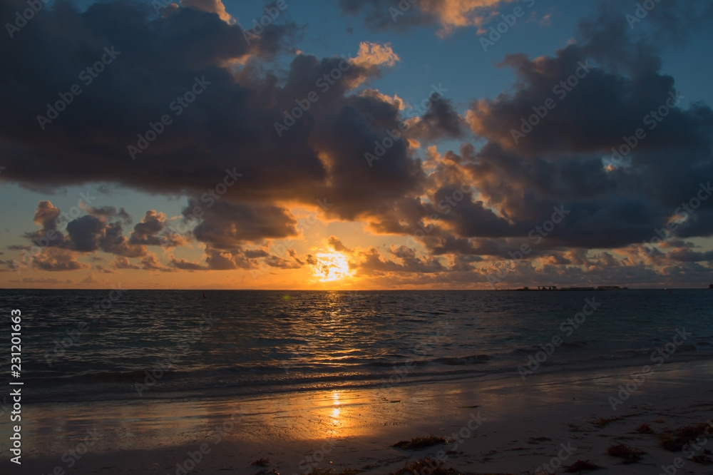 Dominicana. Dawn over the sea