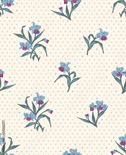 Seamless floral with geometric in vector pattern.