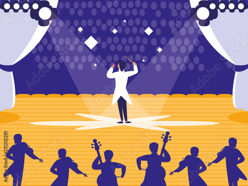 stage with musical show