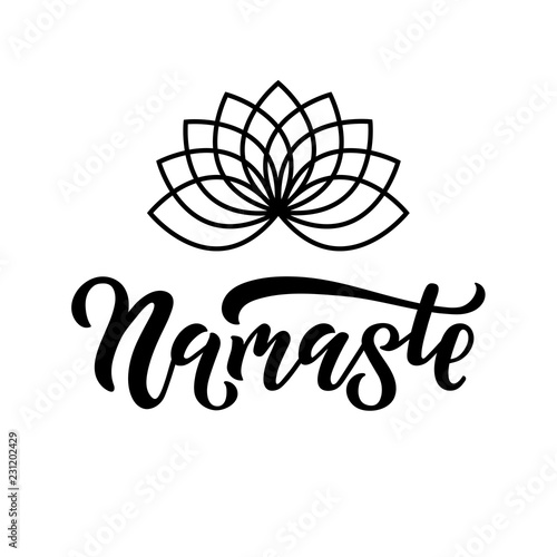 Vector illustration of namaste for for invitation, greeting card, poster, t-shirt.