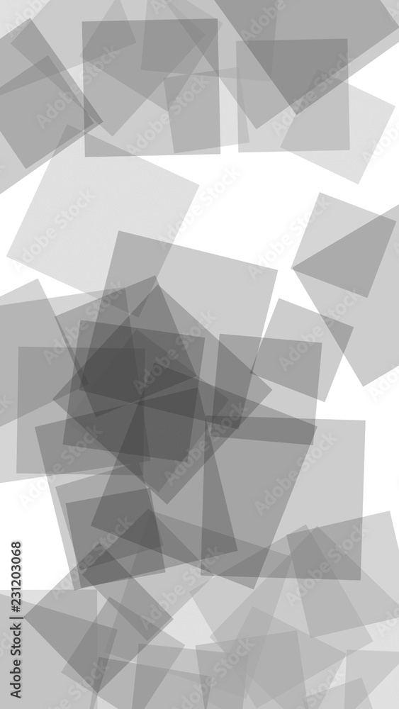 Fototapeta premium Multicolored translucent squares on white background. Vertical image orientation. 3D illustration